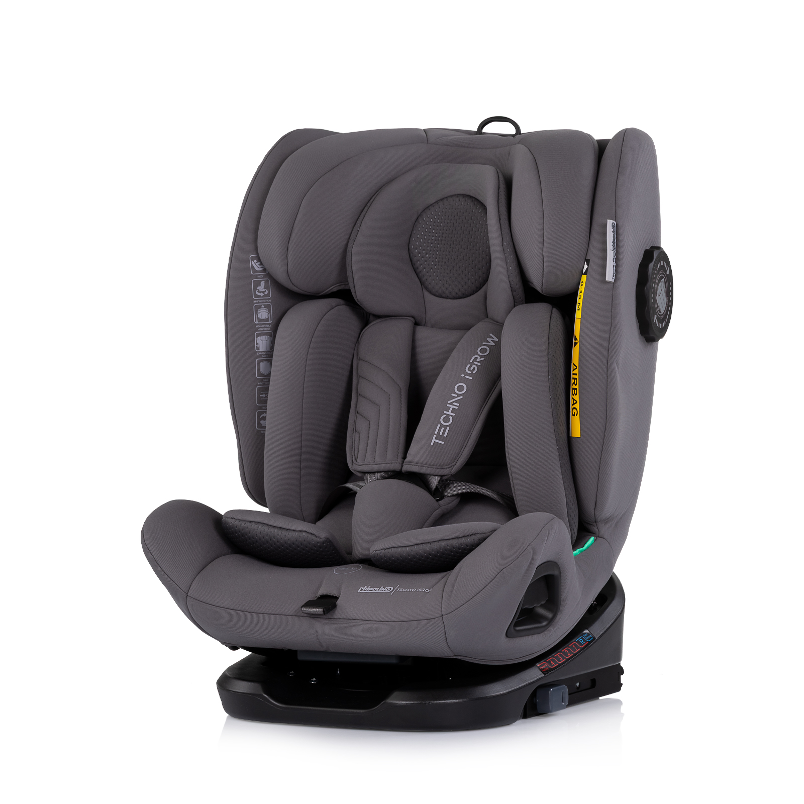 Car seat I-SIZE 40-150 cm ISOFIX 360 Techno iGROW charcoal 