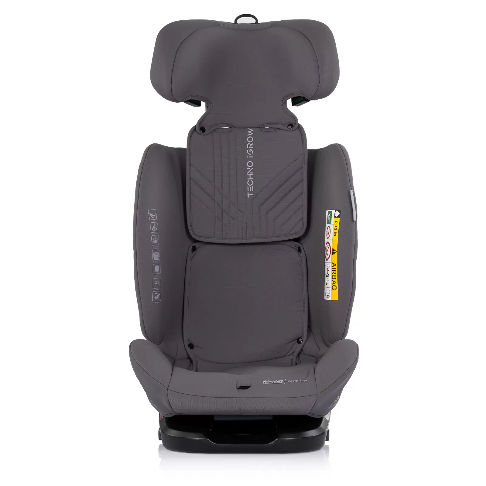Car seat I-SIZE 40-150 cm ISOFIX 360 Techno iGROW charcoal 