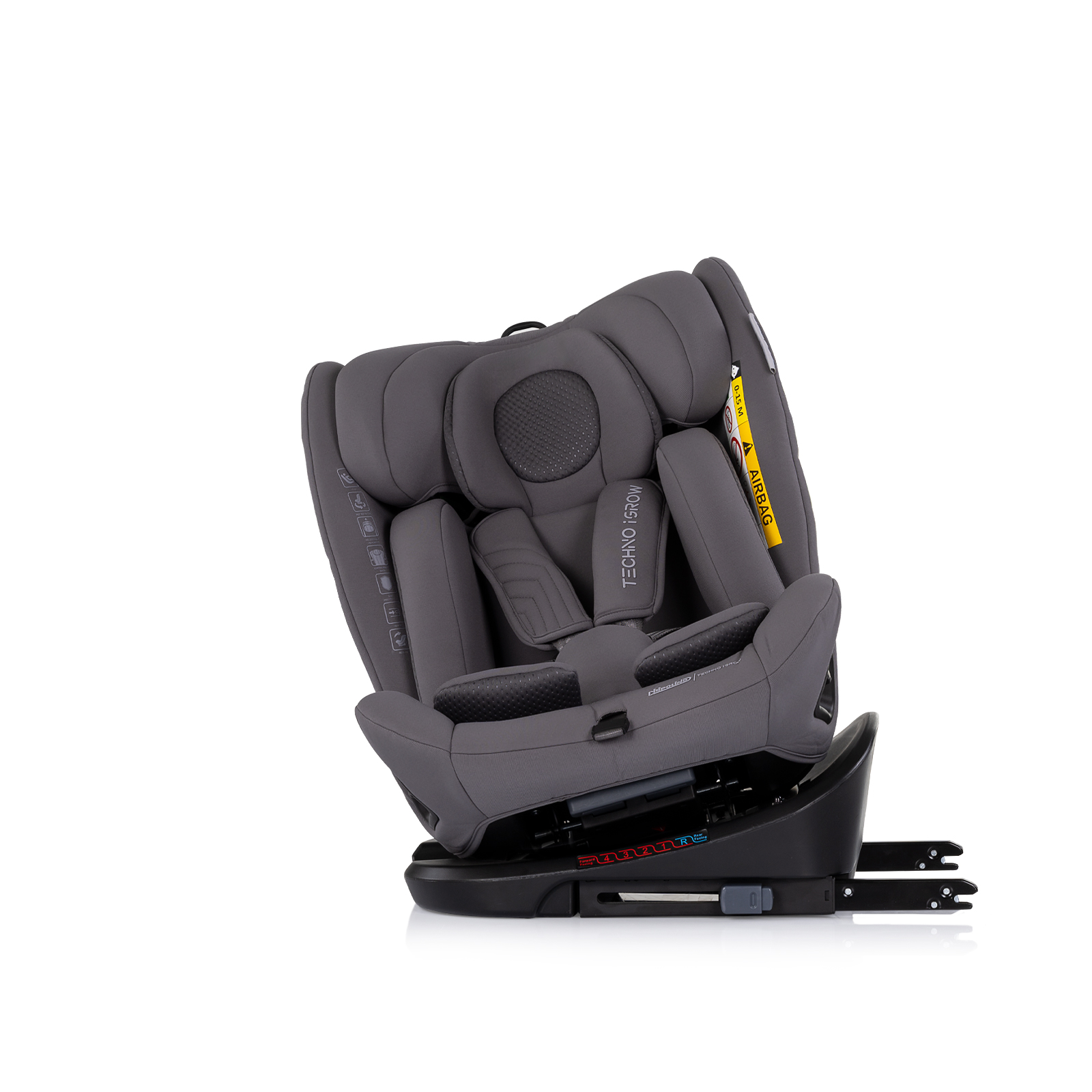 Car seat I-SIZE 40-150 cm ISOFIX 360 Techno iGROW charcoal 