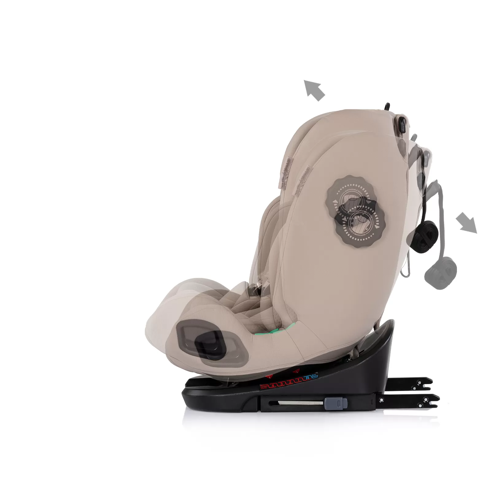 Car seat I-SIZE 40-150 cm ISOFIX 360 Techno iGROW latte 