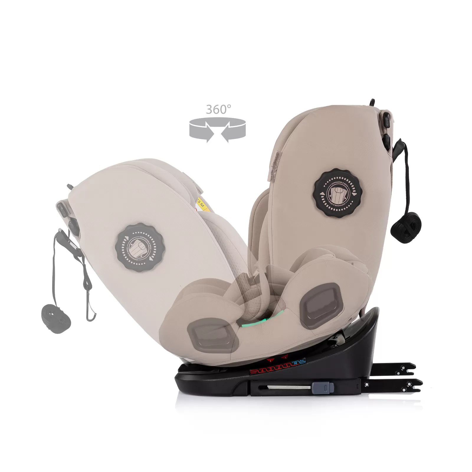 Car seat I-SIZE 40-150 cm ISOFIX 360 Techno iGROW latte 