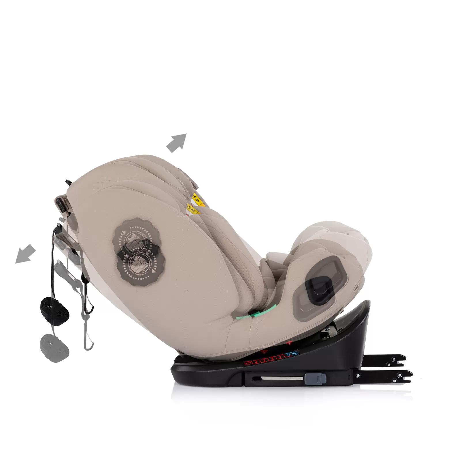 Car seat I-SIZE 40-150 cm ISOFIX 360 Techno iGROW latte 