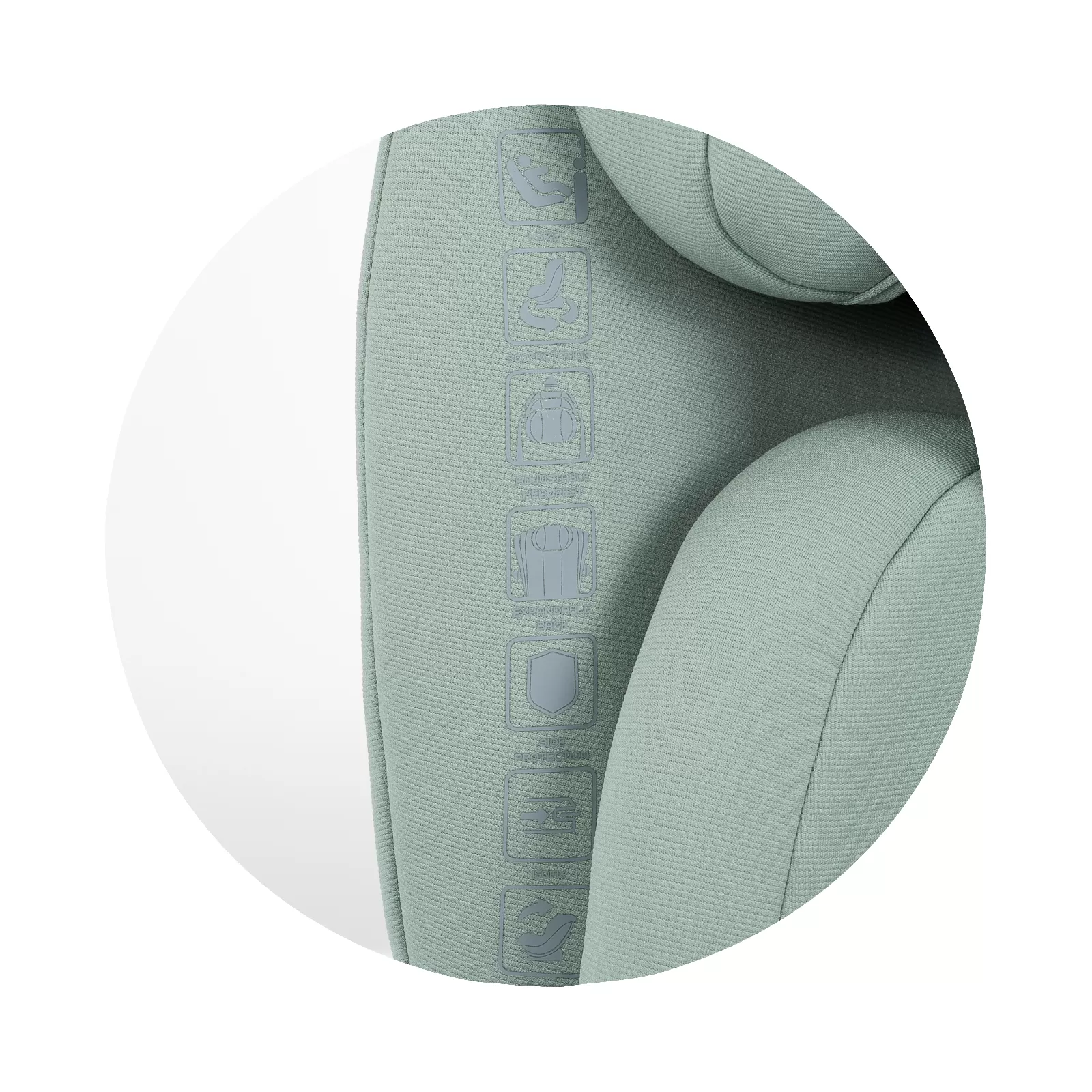 Car seat I-SIZE 40-150 cm ISOFIX 360 Techno iGROW matcha 