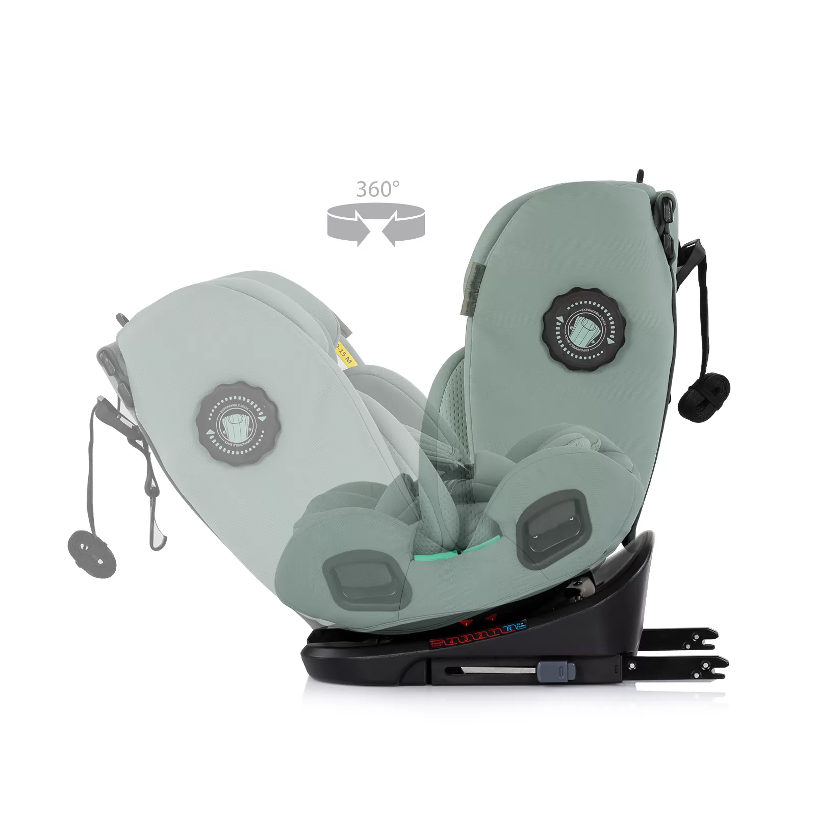Car seat I-SIZE 40-150 cm ISOFIX 360 Techno iGROW matcha 