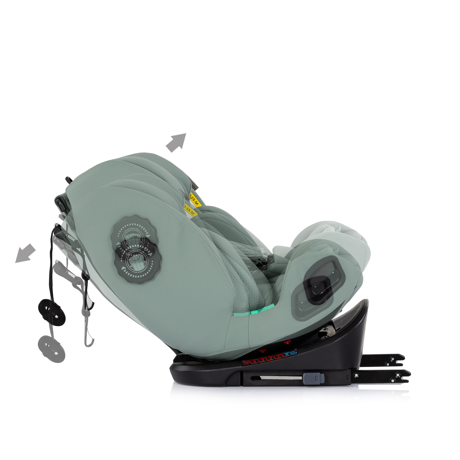 Car seat I-SIZE 40-150 cm ISOFIX 360 Techno iGROW matcha 