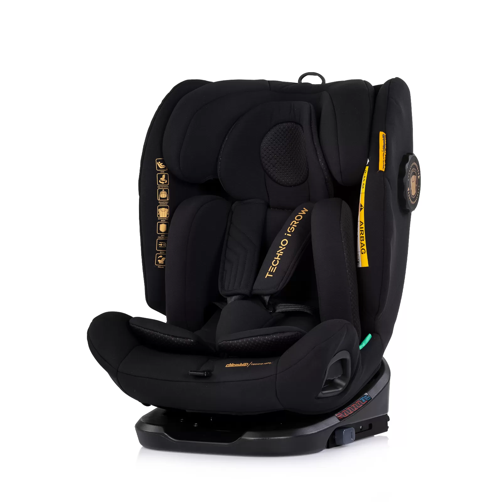 Car seat I-SIZE 40-150 cm ISOFIX 360 Techno iGROW noir 