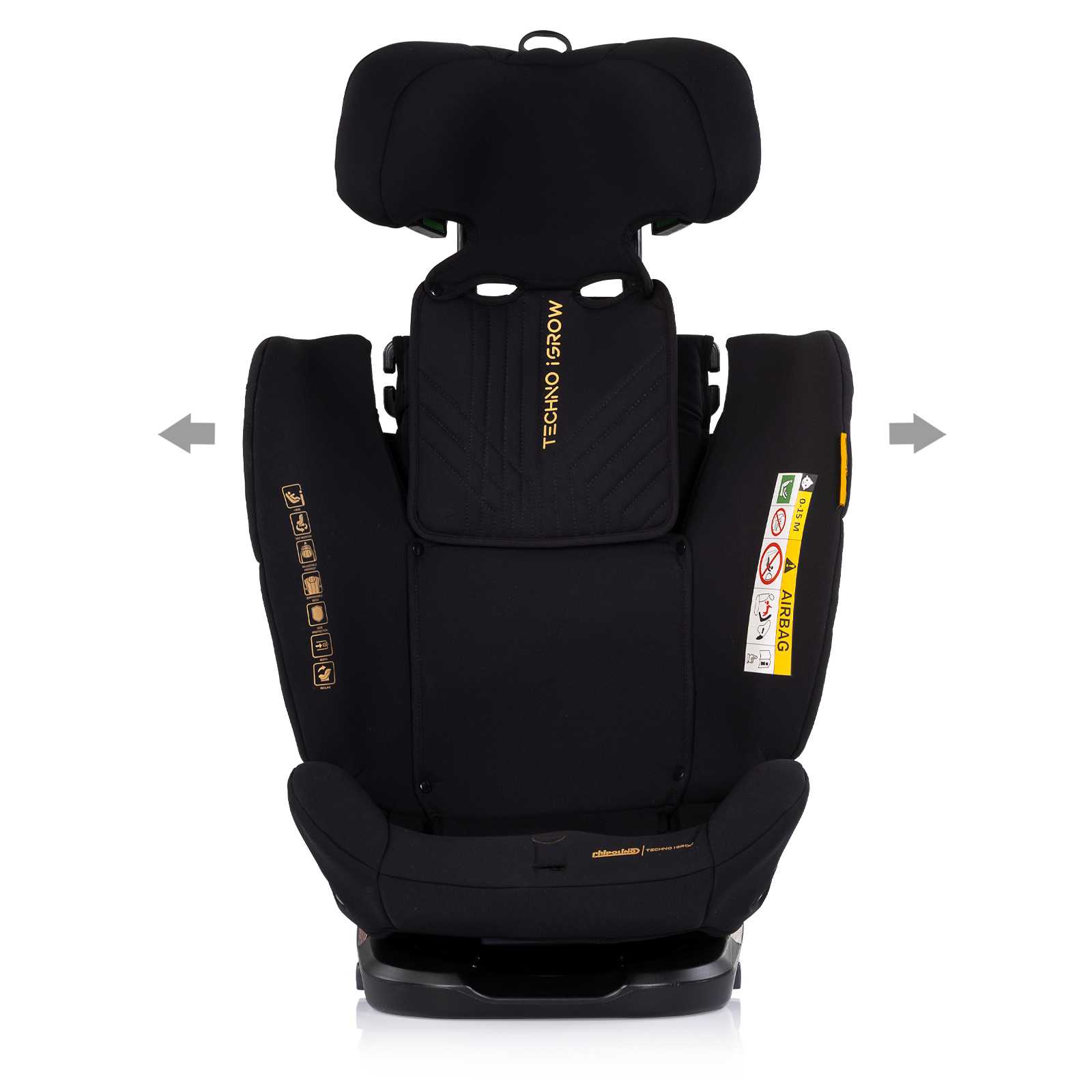 Car seat I-SIZE 40-150 cm ISOFIX 360 Techno iGROW noir 