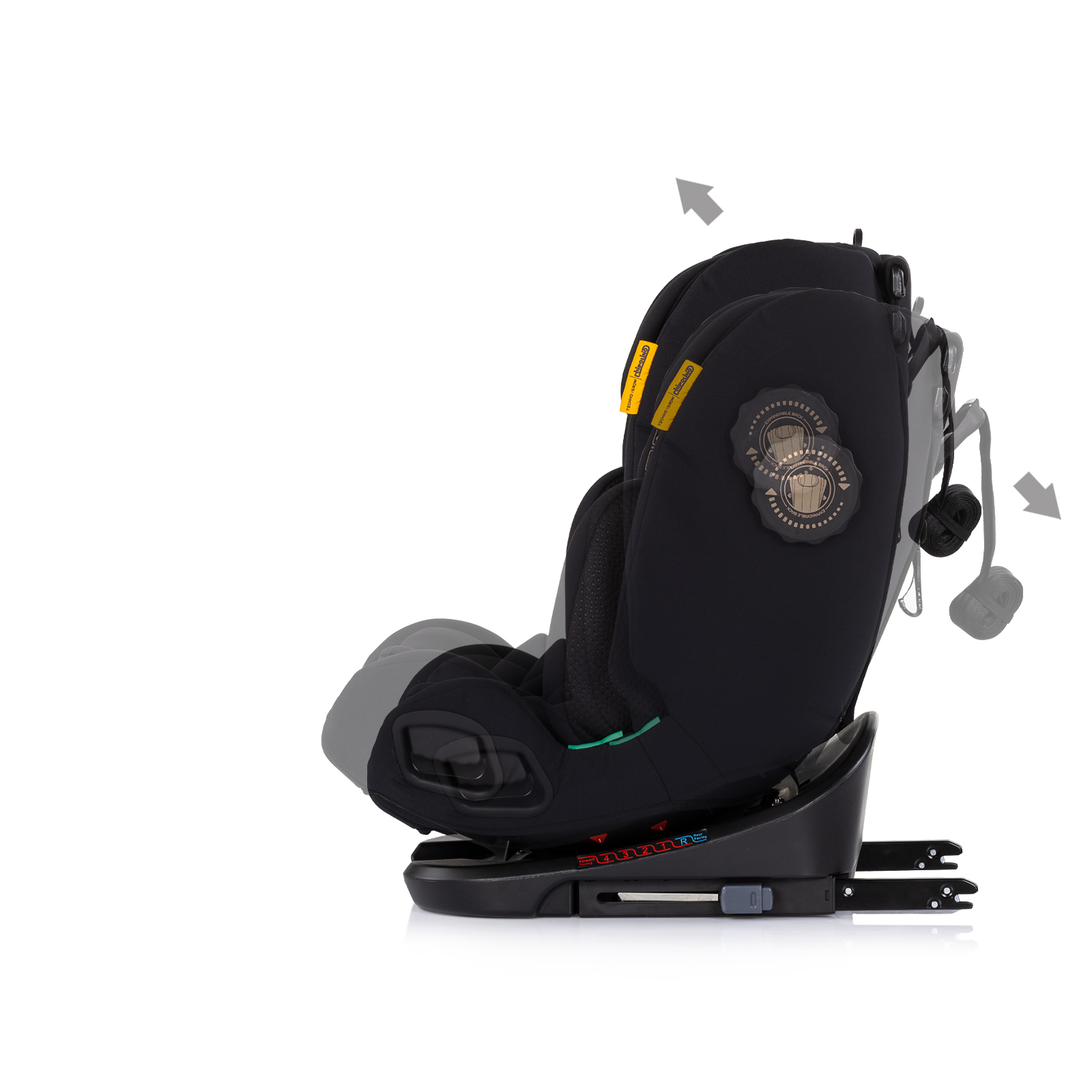 Car seat I-SIZE 40-150 cm ISOFIX 360 Techno iGROW noir 