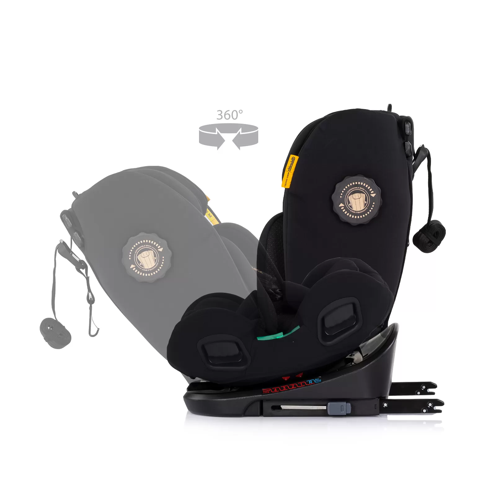 Car seat I-SIZE 40-150 cm ISOFIX 360 Techno iGROW noir 