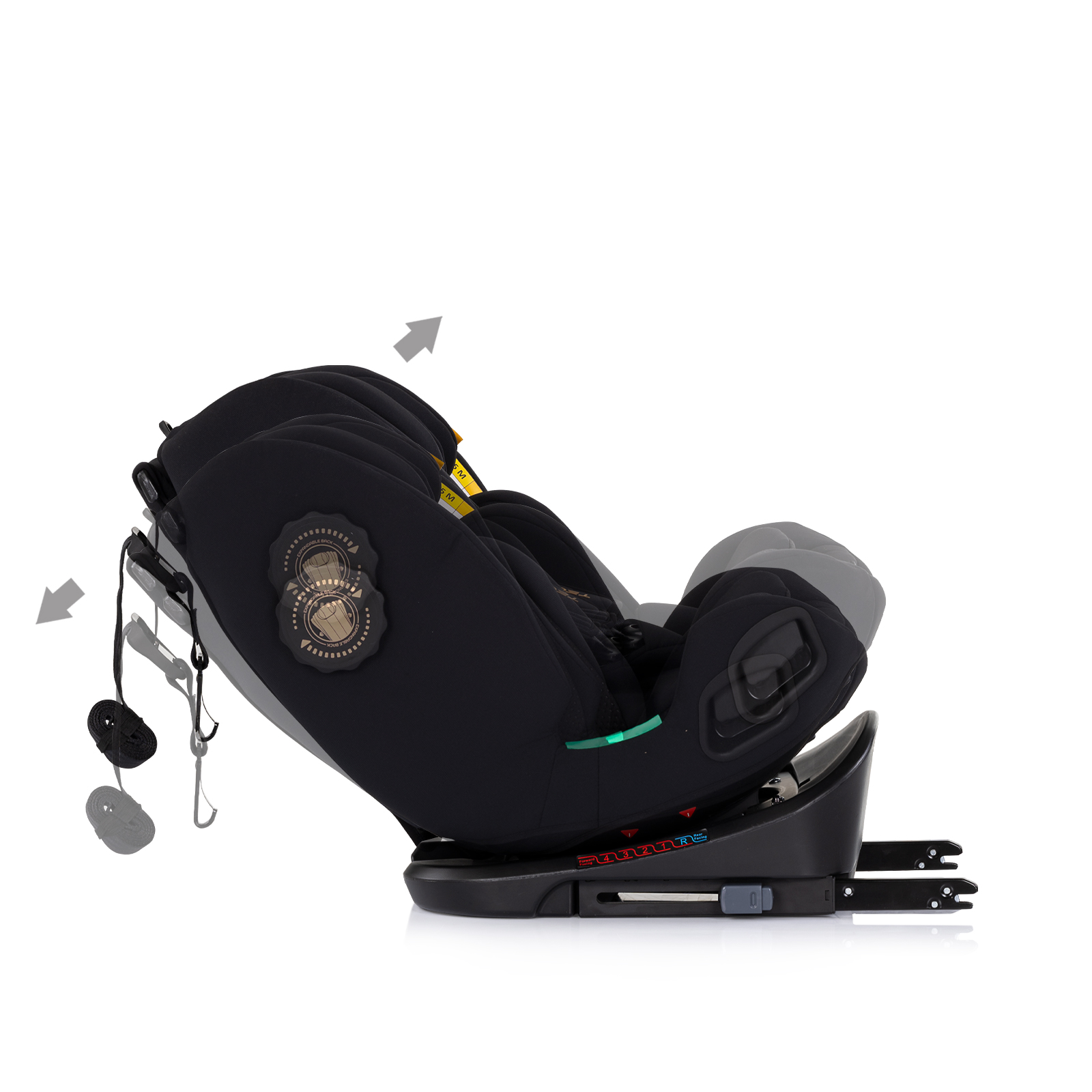 Car seat I-SIZE 40-150 cm ISOFIX 360 Techno iGROW noir 