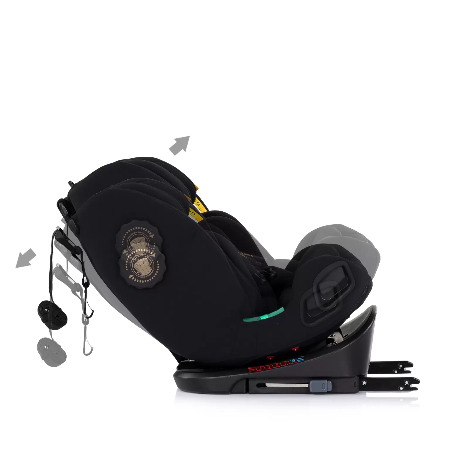 Car seat I-SIZE 40-150 cm ISOFIX 360 Techno iGROW noir 