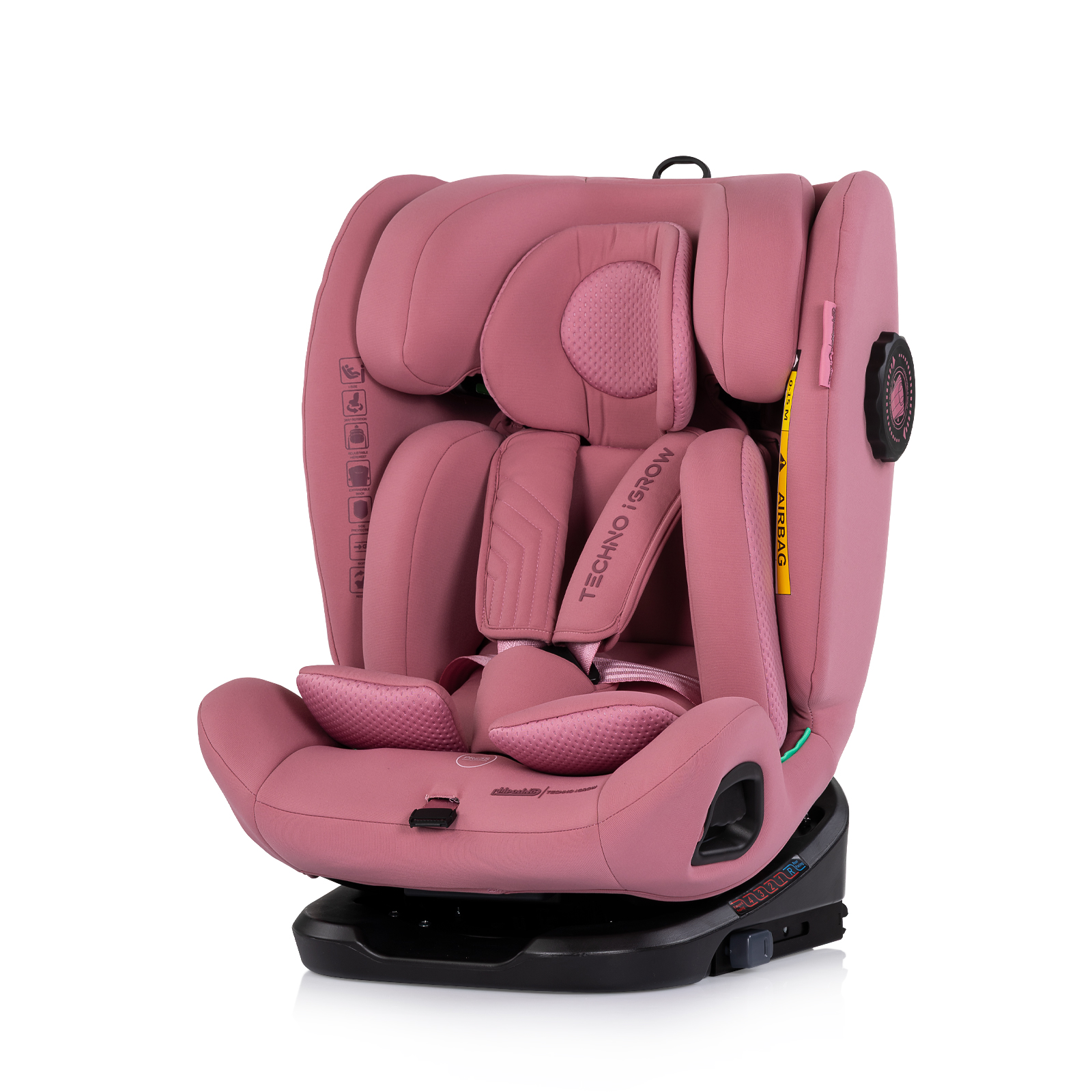 Car seat I-SIZE 40-150 cm ISOFIX 360 Techno iGROW pink 