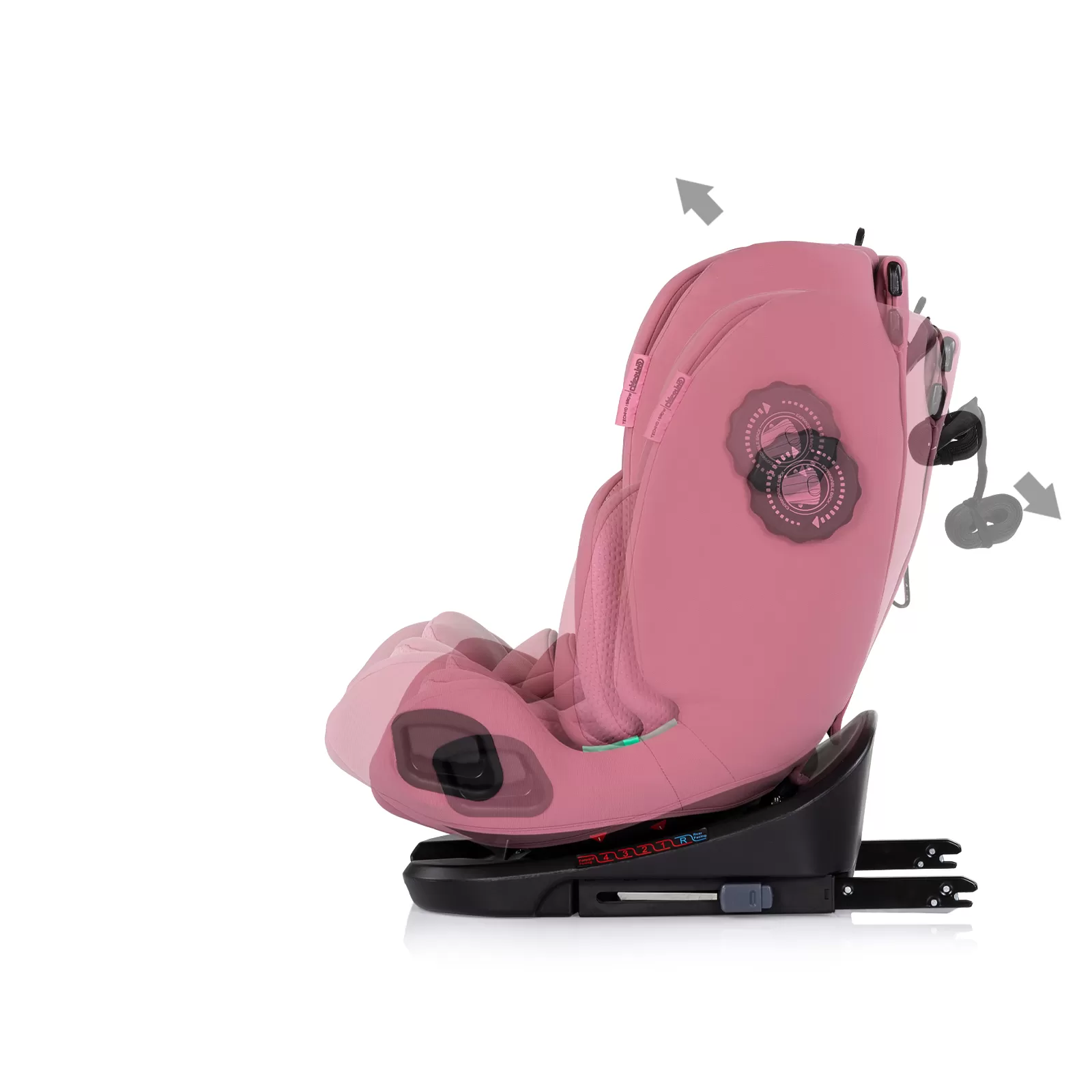Car seat I-SIZE 40-150 cm ISOFIX 360 Techno iGROW pink 