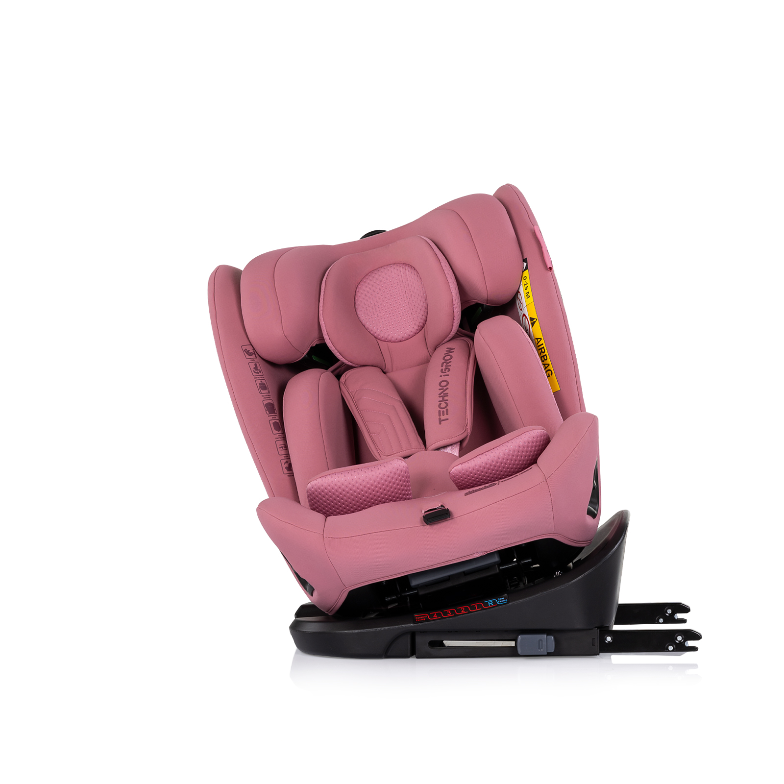 Car seat I-SIZE 40-150 cm ISOFIX 360 Techno iGROW pink 