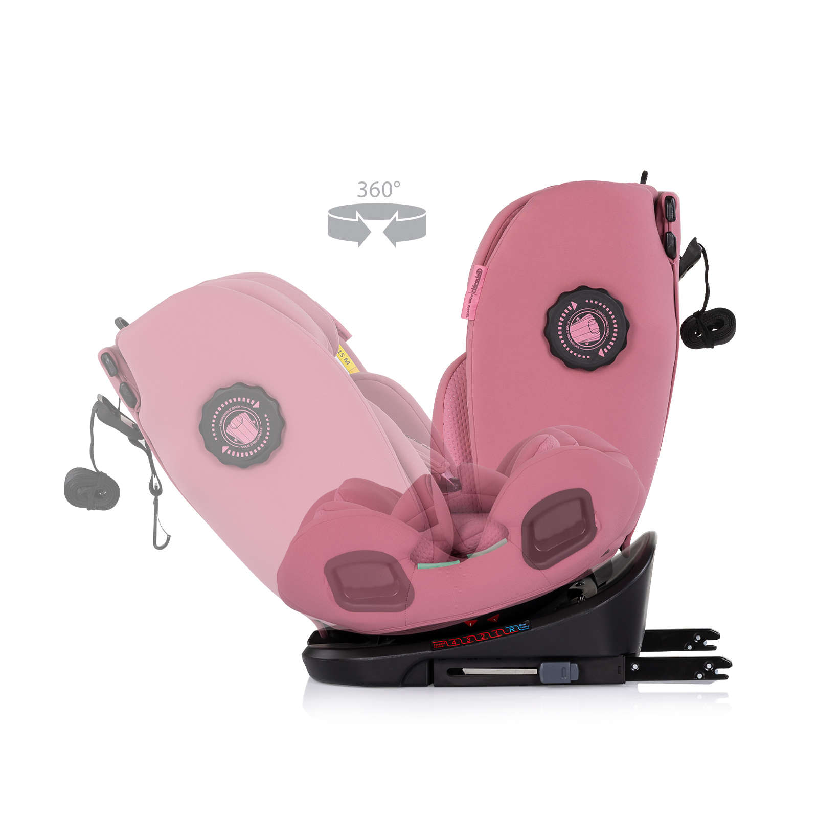 Car seat I-SIZE 40-150 cm ISOFIX 360 Techno iGROW pink 