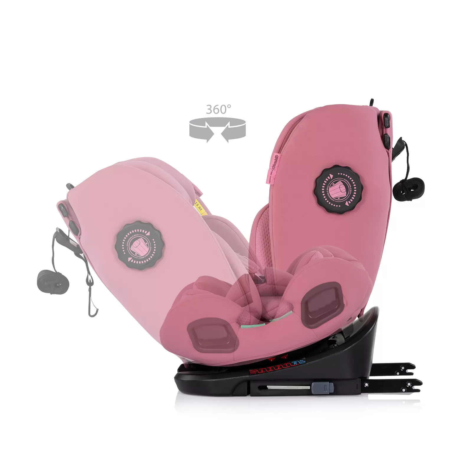 Car seat I-SIZE 40-150 cm ISOFIX 360 Techno iGROW pink 