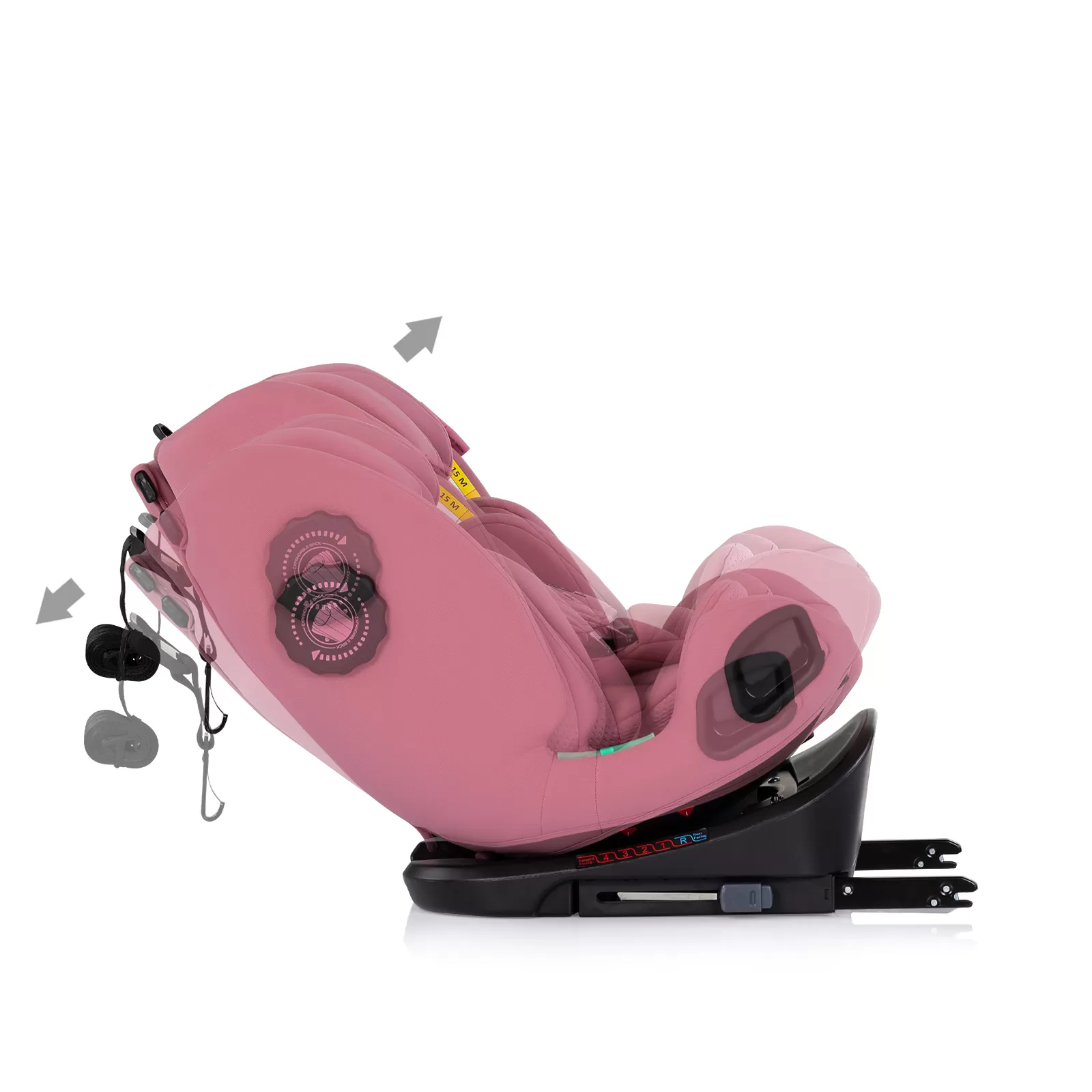 Car seat I-SIZE 40-150 cm ISOFIX 360 Techno iGROW pink 