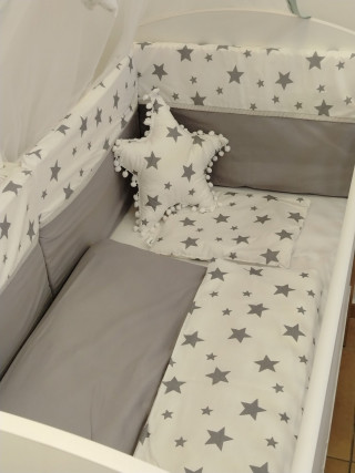 Posteljina Stars Grey/Whitte 