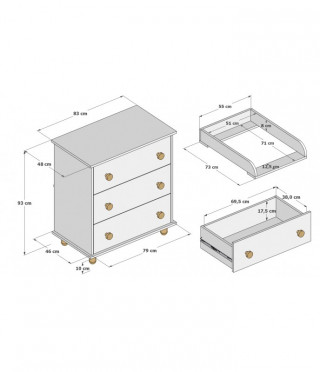 Komoda za bebe Lumi Cashmere 