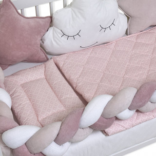 Posteljina sa Pletenicom Bambino Lux puder roze 