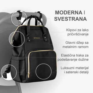 Torba za mame Kikka Boo Siena Premium Black/Gold 