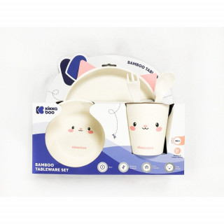 Kikka Boo Set posuđa od bambusa Cat Pink 