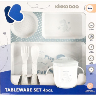 Kikka Boo Set posuđa 4 dela Dinosaur Blue 