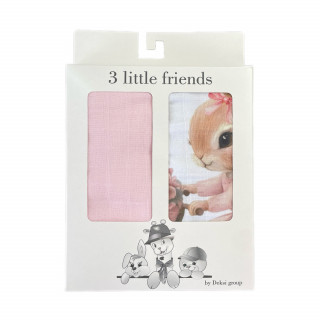 Muslin prerkivac Roze Zeka 80x80cm - 2kom 