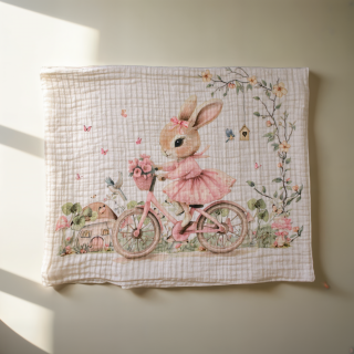 Muslin prerkivac Roze Zeka 120x120cm - četvoroslojni 