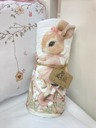 Muslin prerkivac Roze Zeka 120x120cm - četvoroslojni 