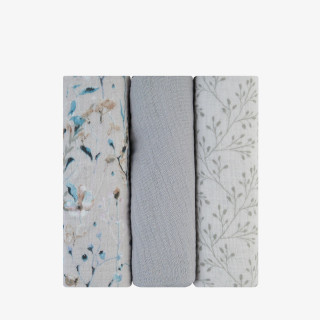 Kikka Boo muslin prekrivac Dreamy Fields Grey 75x75cm - 3kom 