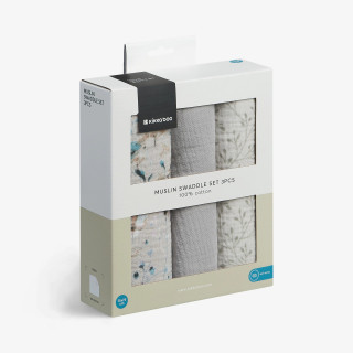 Kikka Boo muslin prekrivac Dreamy Fields Grey 75x75cm - 3kom 