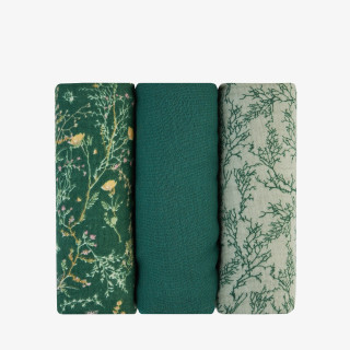 Kikka Boo muslin prekrivac Secret Garden Green 75x75cm - 3kom 