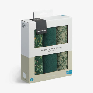 Kikka Boo muslin prekrivac Secret Garden Green 75x75cm - 3kom 