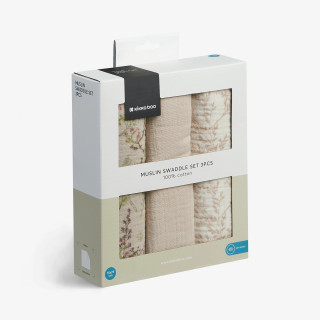 Kikka Boo muslin prekrivac Secret Garden Beige 75x75cm - 3kom 