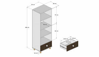 Polica za knjige Loft White 