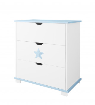 Komoda za bebe Star - Blue 