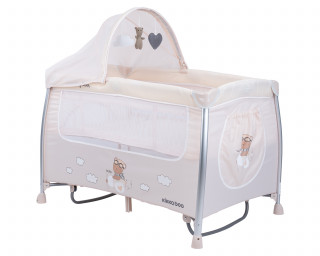 Prenosni krevetac Dreamy Bear sa funkcijom ljuljanja - 2 nivoa - bež 