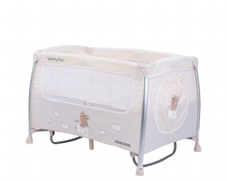 Prenosni krevetac Dreamy Bear sa funkcijom ljuljanja - 2 nivoa - bež 