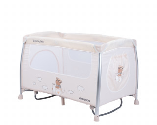 Prenosni krevetac Dreamy Bear sa funkcijom ljuljanja - 2 nivoa - bež 