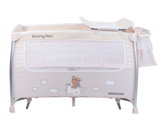 Prenosni krevetac Dreamy Bear sa funkcijom ljuljanja - 2 nivoa - bež 