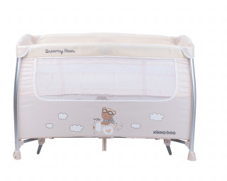 Prenosni krevetac Dreamy Bear sa funkcijom ljuljanja - 2 nivoa - bež 