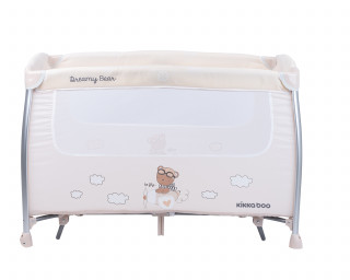 Prenosni krevetac Dreamy Bear sa funkcijom ljuljanja - 2 nivoa - bež 