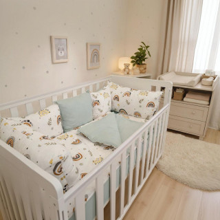 Komplet posteljina Rainbow - Mint 100x50cm 