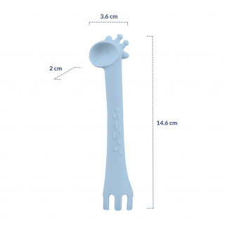 Kikka Boo silikonska kašika Giraffe Blue 