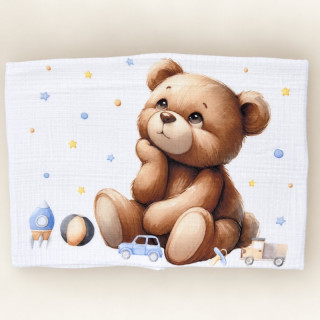 Muslin prekrivac Meda Plavi 120x120cm - cetvoroslojni 