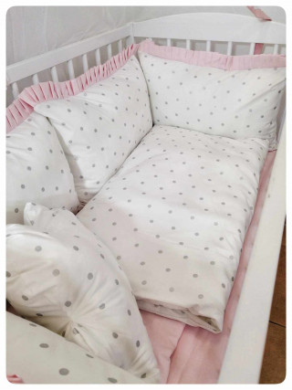 Posteljina za krevetac Pink Dots 
