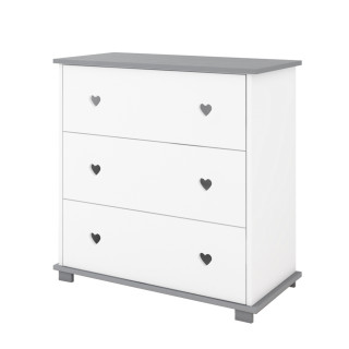 Komoda za bebe Srce – Grey 