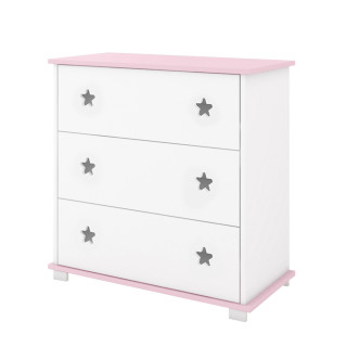 Komoda za bebe Star - Pink 