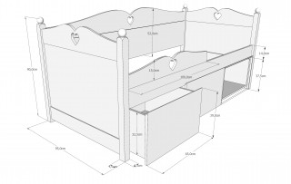 Krevet BELLA  200x90cm sa fiokama 